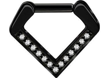 BK 316 V SHAPE SEPTUM CLICKER WITH ZIRCONIA 1,2x8mm WH