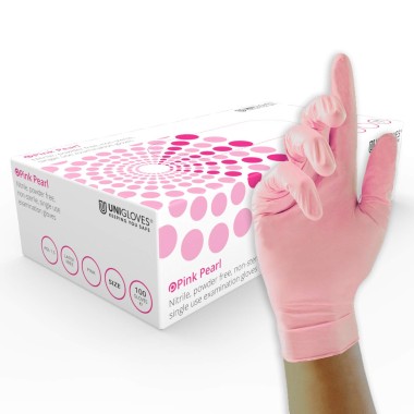 Unigloves PINK PEARL Guanti in Nitrile Rosa Senza Polvere - 100 pz
