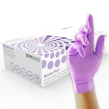 Unigloves VIOLET PEARL Guanti in Nitrile Viola Senza Polvere - 100 pz