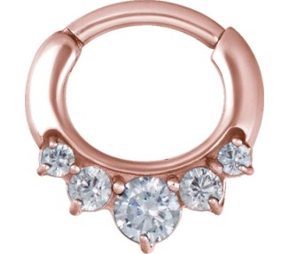 RG 316 JEWELLED CURVED BAR SEPTUM CLICKERS mod 12
