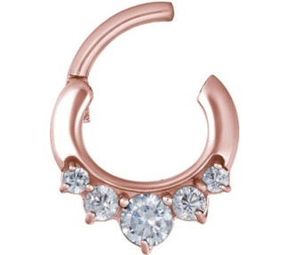 RG 316 JEWELLED CURVED BAR SEPTUM CLICKERS mod 12