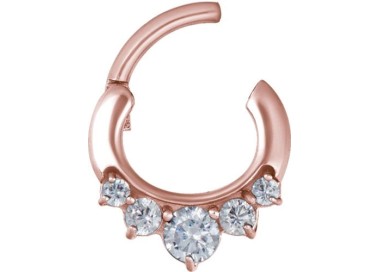 RG 316 JEWELLED CURVED BAR SEPTUM CLICKERS mod 12