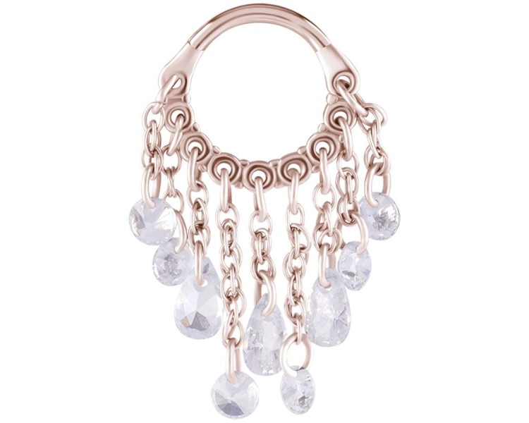 RG 316 HINGED RING WITH PEAR SHAPE AND ROUND STONE DANGLES 1,2x8mm WH RG 316 HINGED RING WITH PEAR SHAPE AND ROUND STONE DANGLES 1,2x8mm WH