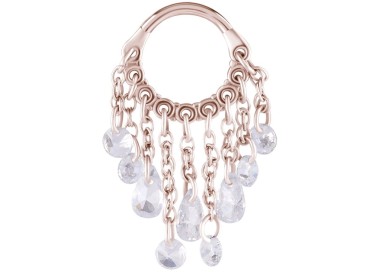 RG 316 HINGED RING WITH PEAR SHAPE AND ROUND STONE DANGLES 1,2x8mm WH