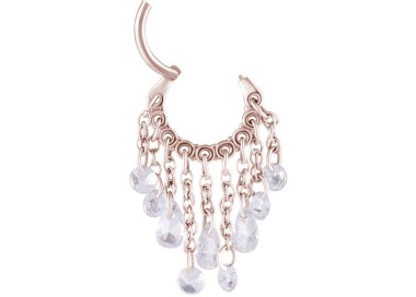 RG 316 HINGED RING WITH PEAR SHAPE AND ROUND STONE DANGLES 1,2x8mm WH