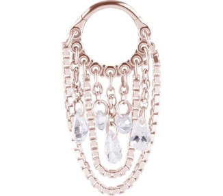 RG 316 HINGED RING WITH PEAR SHAPE AND ROUND STONE DANGLES 1,2x8mm WH