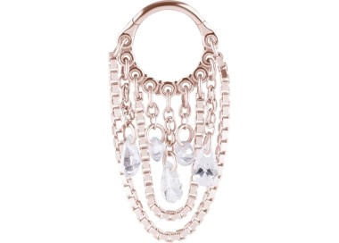 RG 316 HINGED RING WITH PEAR SHAPE AND ROUND STONE DANGLES 1,2x8mm WH