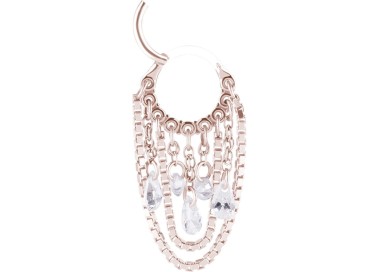 RG 316 HINGED RING WITH PEAR SHAPE AND ROUND STONE DANGLES 1,2x8mm WH