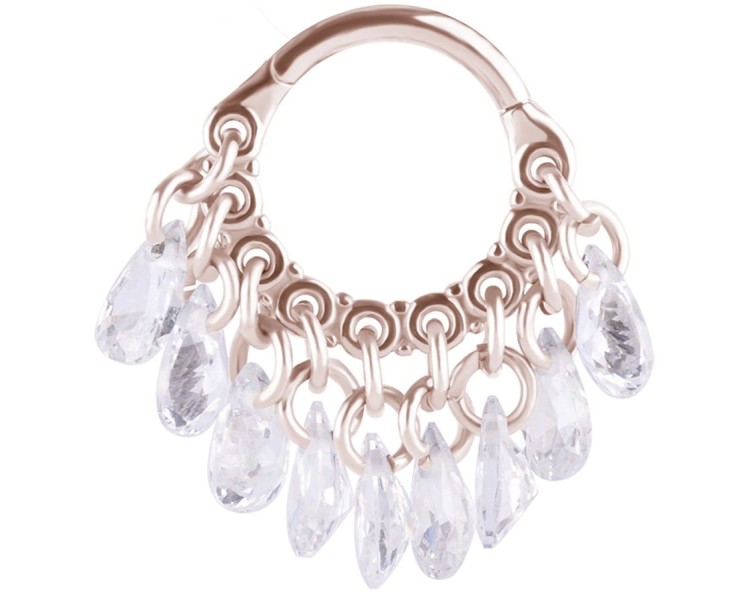 RG 316 HINGED RING WITH PEAR SHAPE STONE DANGLES 1,2x8mm WH RG 316 HINGED RING WITH PEAR SHAPE STONE DANGLES 1,2x8mm WH