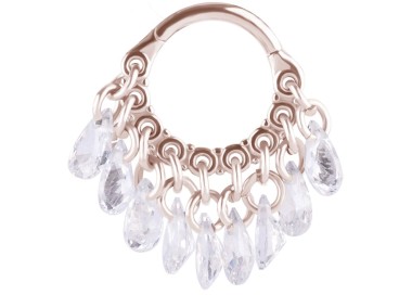 RG 316 HINGED RING WITH PEAR SHAPE STONE DANGLES 1,2x8mm WH