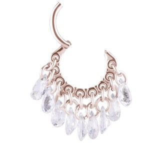 RG 316 HINGED RING WITH PEAR SHAPE STONE DANGLES 1,2x8mm WH