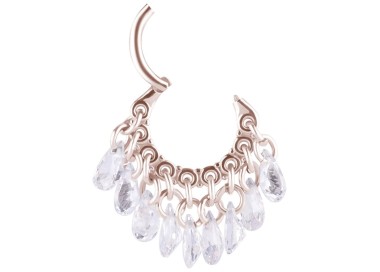 RG 316 HINGED RING WITH PEAR SHAPE STONE DANGLES 1,2x8mm WH