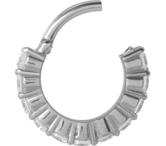 SS 316 HINGED RING W/ CRYSTAL