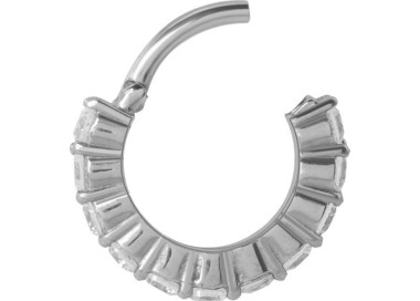 SS 316 HINGED RING W/ CRYSTAL