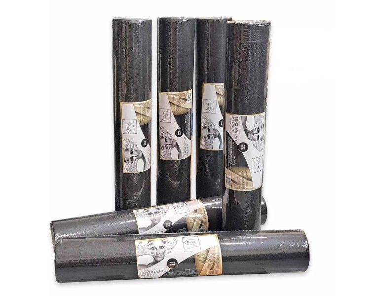 6 Rotoli di Lenzuolino TNT+PLP Nero per Lettino - 60cm x 70mt. ro.ial 6 Rotoli di Lenzuolino TNT+PLP Nero per Lettino - 60cm x 70mt. ro.ial