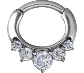 SS 316 JEWELLED CURVED BAR SEPTUM CLICKERS mod 12