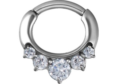SS 316 JEWELLED CURVED BAR SEPTUM CLICKERS mod 12