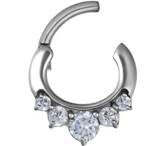 SS 316 JEWELLED CURVED BAR SEPTUM CLICKERS mod 12