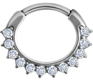 SS 316 JEWELLED CURVED BAR SEPTUM CLICKERS mod. 13