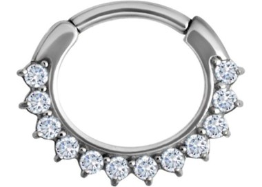 SS 316 JEWELLED CURVED BAR SEPTUM CLICKERS mod. 13