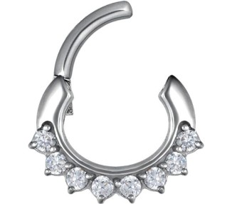 SS 316 JEWELLED CURVED BAR SEPTUM CLICKERS mod. 13