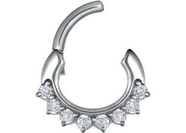 SS 316 JEWELLED CURVED BAR SEPTUM CLICKERS mod. 13