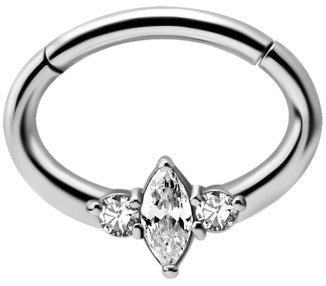 SS 316 HINGED SEPTUM/DAITH CLICKER 1,2x6mm WH mod. 09