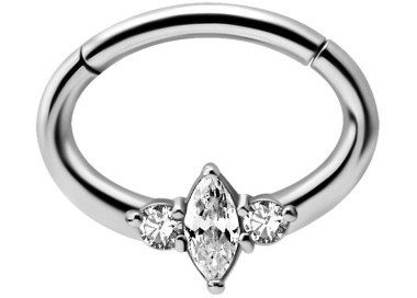 SS 316 HINGED SEPTUM/DAITH CLICKER 1,2x6mm WH mod. 09