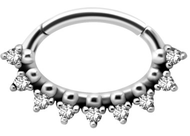 SS 316 HINGED SEPTUM/DAITH CLICKER 1,2x6mm WH mod. 08