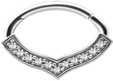 SS 316 HINGED SEPTUM/DAITH CLICKER 1,2x6mm WH mod. 07