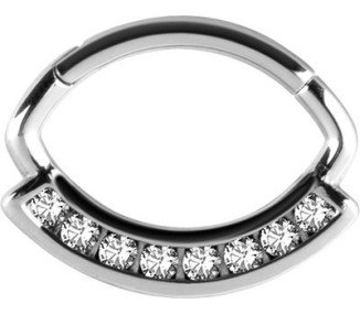 SS 316 HINGED SEPTUM/DAITH CLICKER 1,2x6mm WH mod. 01