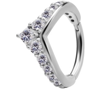 SS 316 V SHAPE CLICKER SET with Jewels