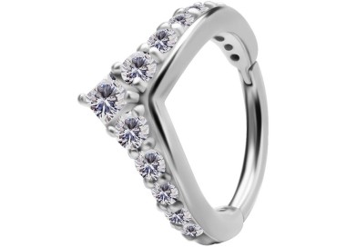 SS 316 V SHAPE CLICKER SET with Jewels