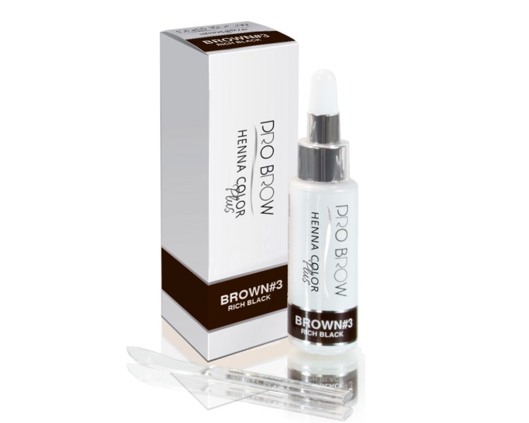 RICH BLACK - Henna Color Plus PRO BROW BROWN-3 - 10 gr. pro brow RICH BLACK - Henna Color Plus PRO BROW BROWN-3 - 10 gr. pro brow
