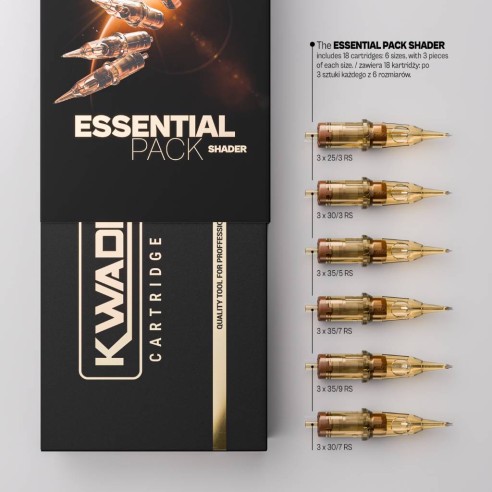 Kwadron Essential Pack SHADER - Cartucce Kwadron - Aghi Tattoo - 18pz.