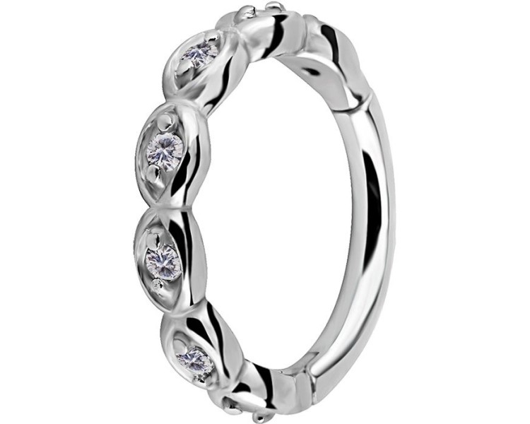 SS 316 HINGED RING SET with Jewels SS 316 HINGED RING SET with Jewels