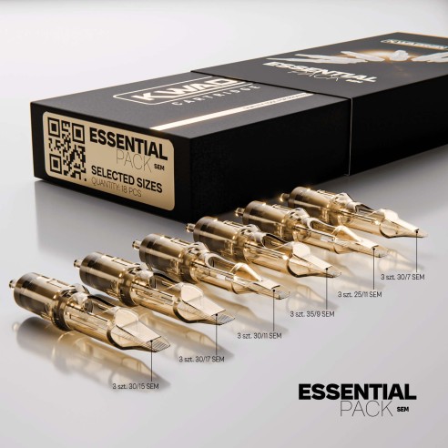 Kwadron Cartridge System SEM Essential Pack - Cartucce Aghi Tattoo - 18 pz