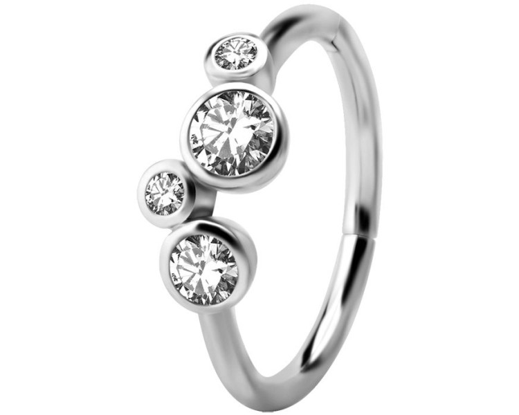 SS 316 HINGED RING SET W. ZIRCONIA 1,2x12mm WH SS 316 HINGED RING SET W. ZIRCONIA 1,2x12mm WH