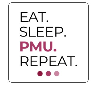 Adesivo EAT. SLEEP. PMU. REPEAT. - 7x7 cm makeup supply