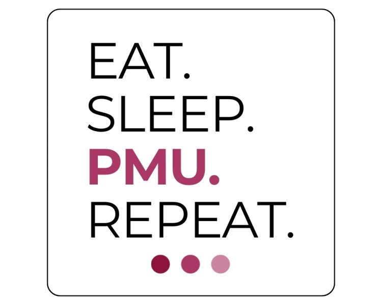 Adesivo EAT. SLEEP. PMU. REPEAT. - 7x7 cm makeup supply Adesivo EAT. SLEEP. PMU. REPEAT. - 7x7 cm makeup supply