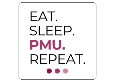 Adesivo EAT. SLEEP. PMU. REPEAT. - 7x7 cm makeup supply