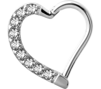 SS 316 JEWELLED HINGED HEART RING RIGHT