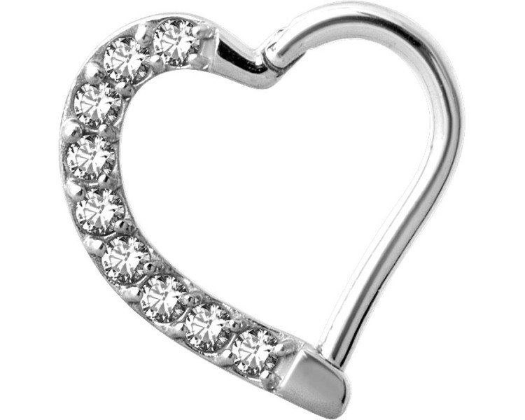 SS 316 JEWELLED HINGED HEART RING RIGHT SS 316 JEWELLED HINGED HEART RING RIGHT