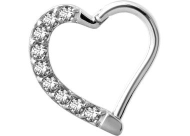 SS 316 JEWELLED HINGED HEART RING RIGHT