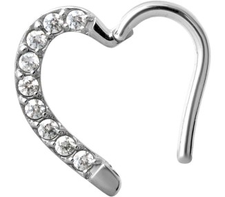 SS 316 JEWELLED HINGED HEART RING RIGHT