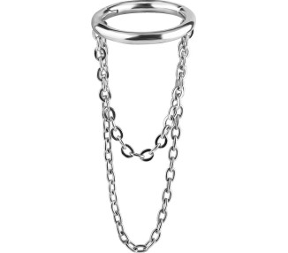 SS 316 CLICKER WITH DANGLE CHAINS 1,2x8mm