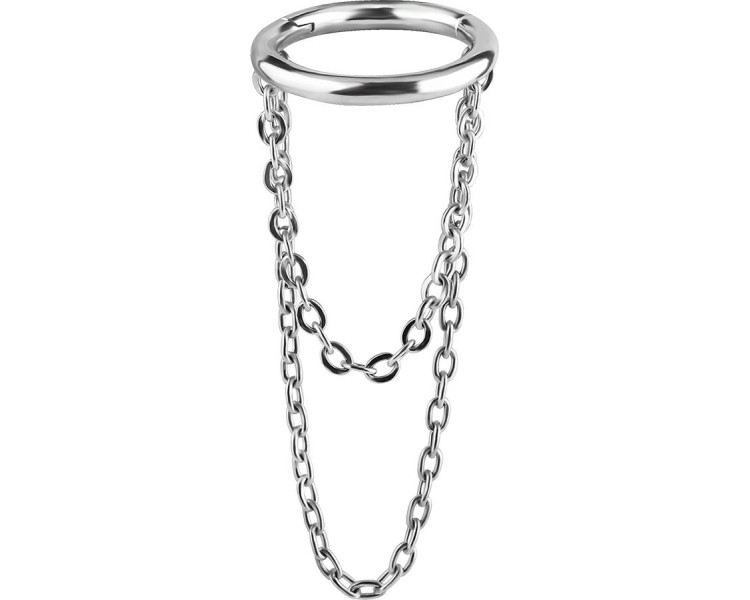 SS 316 CLICKER WITH DANGLE CHAINS 1,2x8mm SS 316 CLICKER WITH DANGLE CHAINS 1,2x8mm