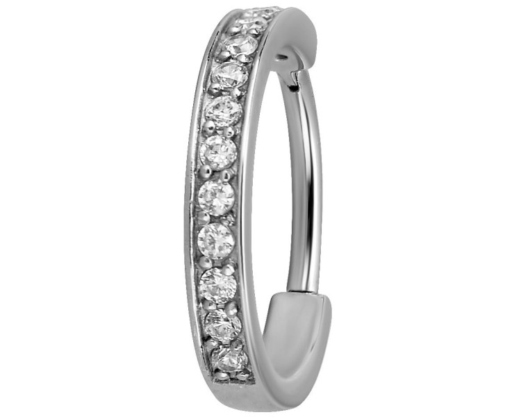 SS 316 HINGED RING (SINGLE ROW) SET W. ZIRCONIA SS 316 HINGED RING (SINGLE ROW) SET W. ZIRCONIA