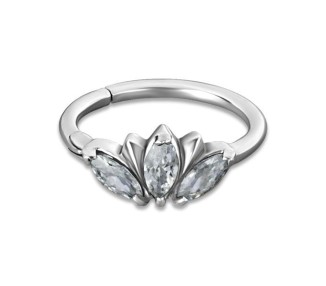 SS 316 HINGED RING W/ZIRCONIA mod.13