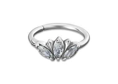 SS 316 HINGED RING W/ZIRCONIA mod.13